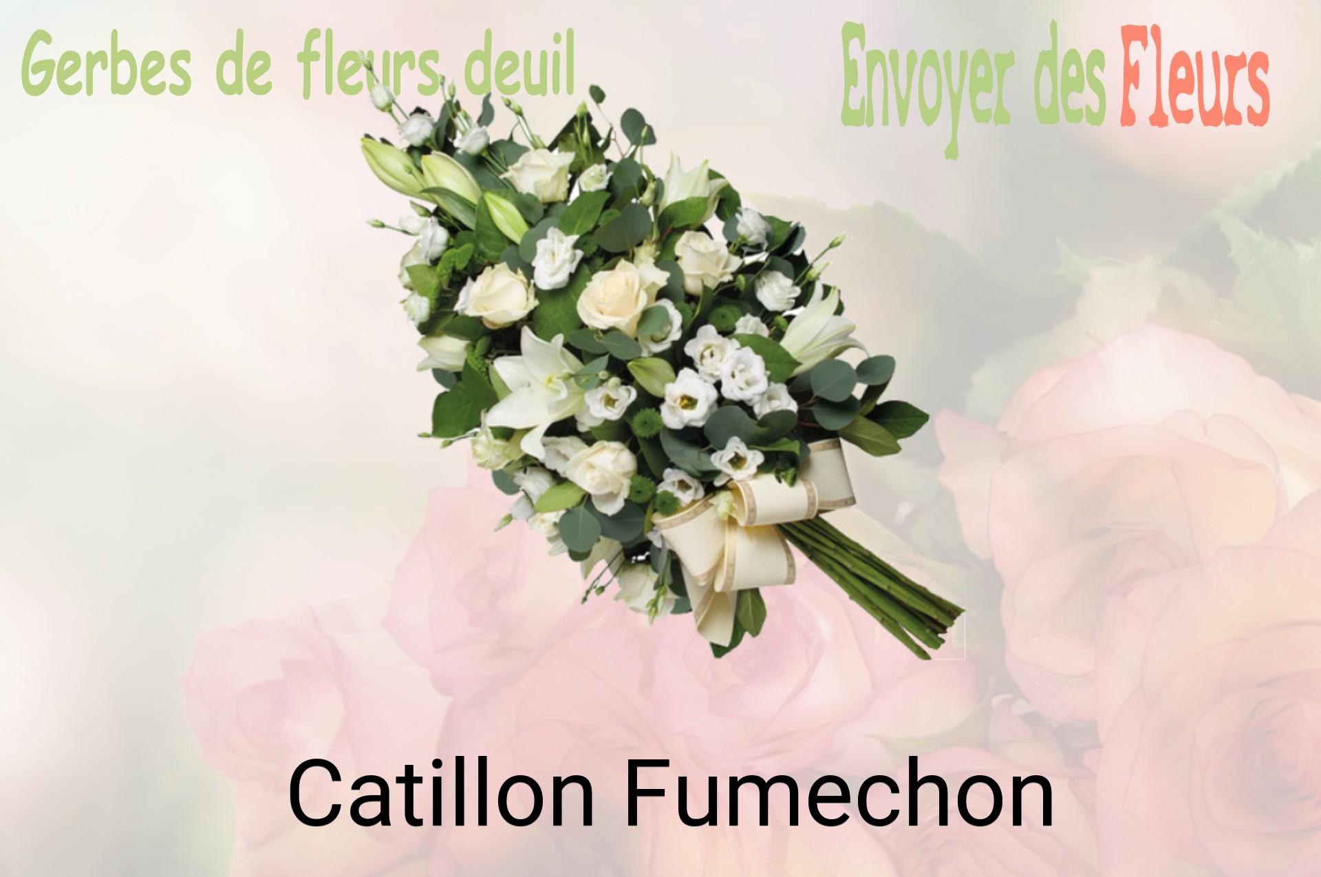Gerbe de fleurs de deuil livrée à Catillon-Fumechon